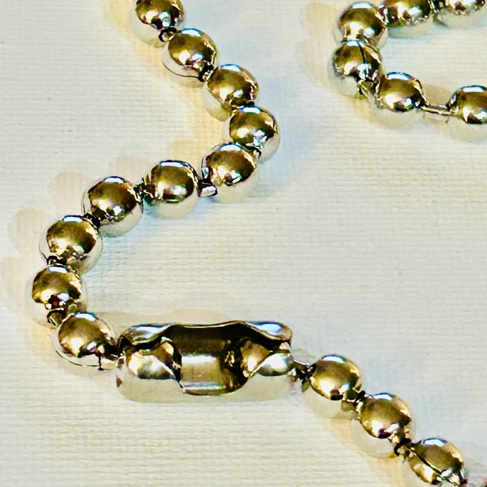 Ball chain stainless steel silver 34” length, width 6 mm - Picture 4 of 5
